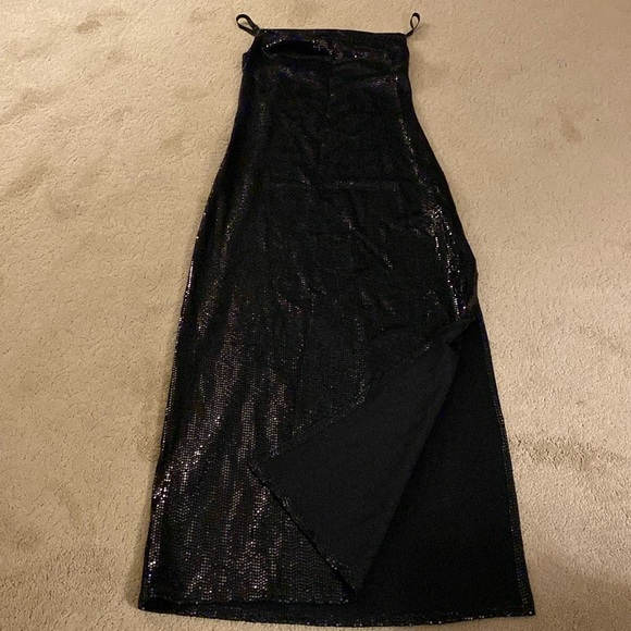 BEBE COWL‎ NECK SHIMMERY MAXI DRESS SIZE XS - Picture 1 of 11